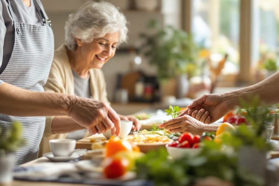 aide aux repas personnes agees