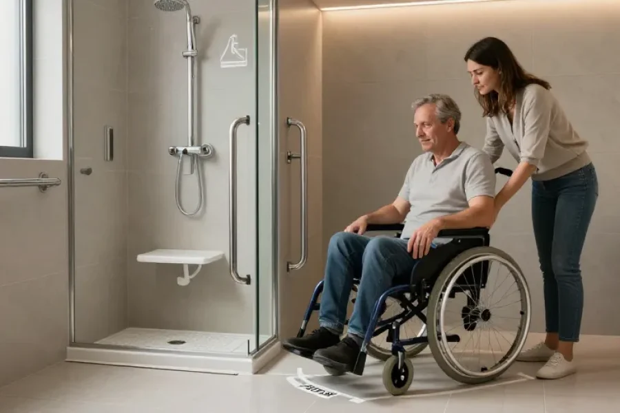 douche pour handicapé dimension